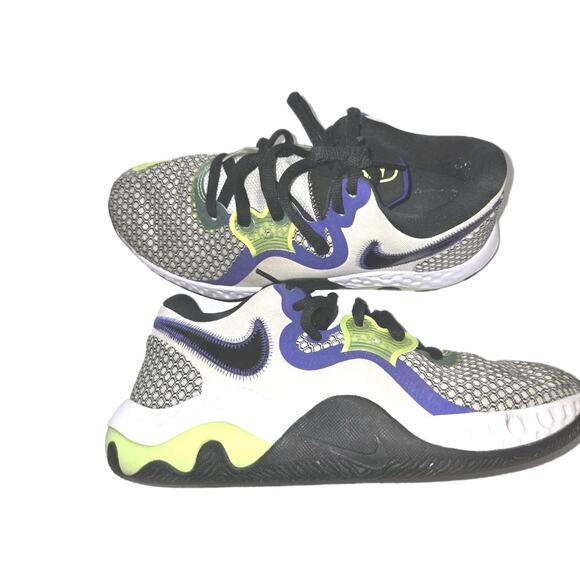 SIZE 10.5 MEN'S NIKE RENEW ELEVATE II WHITE MULTICOLOR CW3406-101 BASKETBALL - Picture 5 of 13